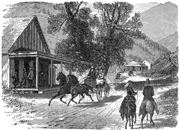 Rural scene with horses.