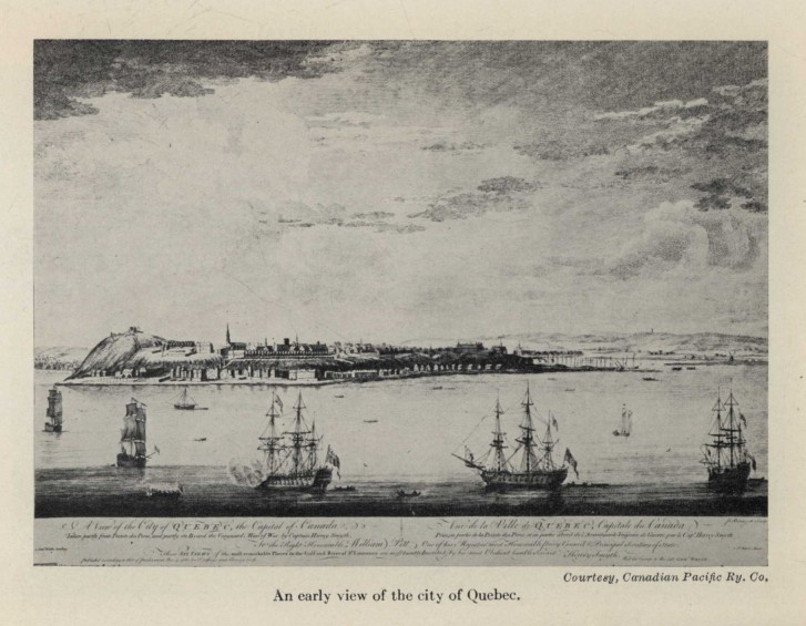 An early view of the city of Quebec.