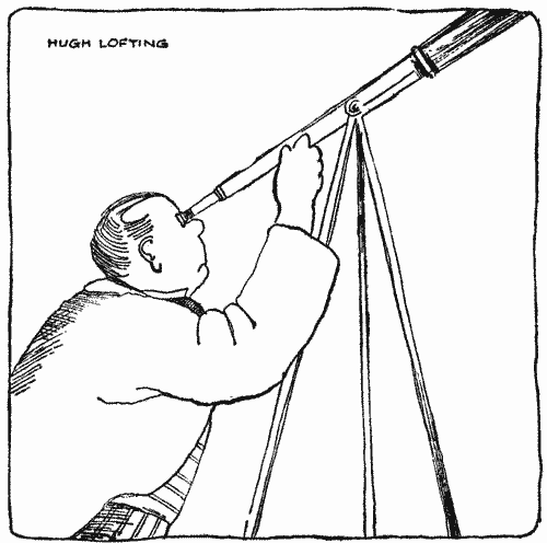 "He was looking through his new telescope"