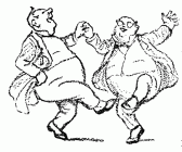 two fat gentlemen celebrating